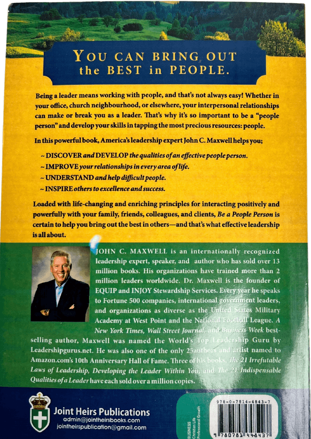 Be A People Person back cover