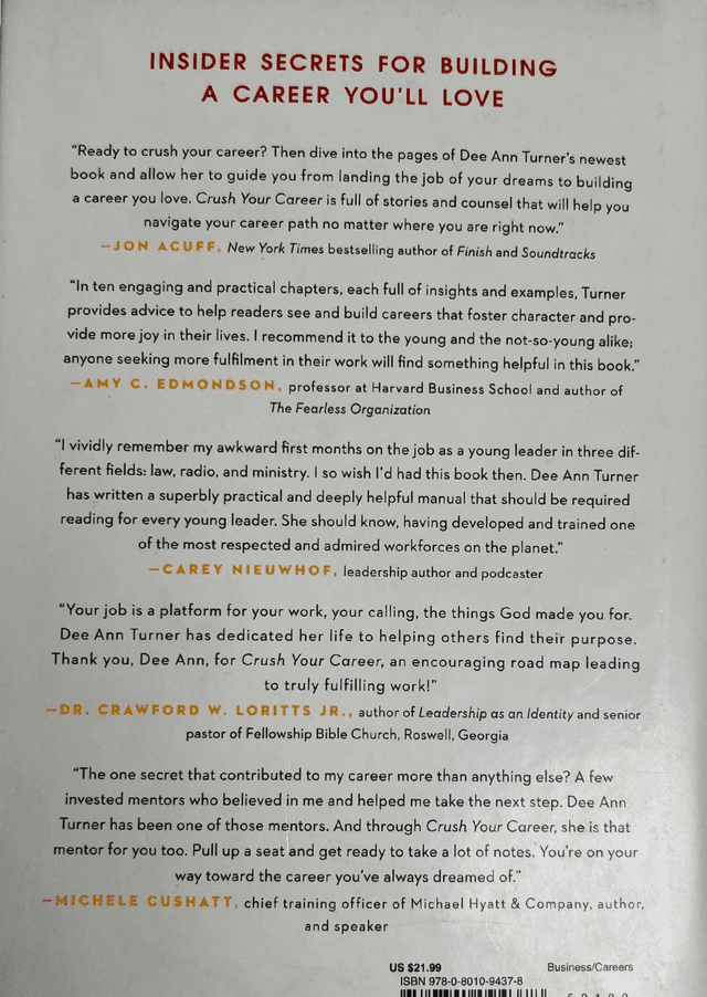 Crush Your Career back cover