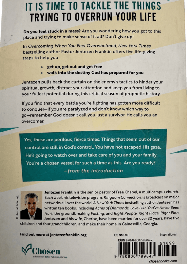Overcoming When You Feel Overwhelmed back cover